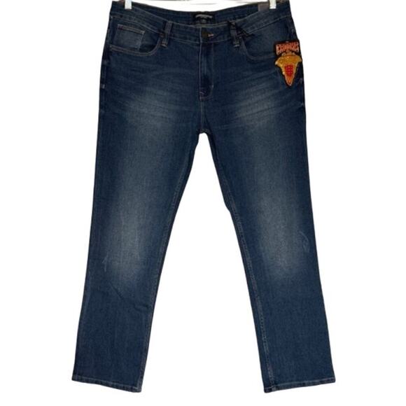 Crooks & Castles Men's Size 36 x 30The Ruling Elite Blue Denim Jeans NWT - Picture 1 of 9